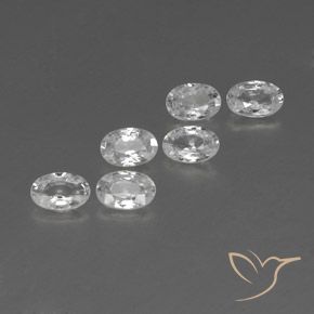 Gemas de Circón Blanco natural de 4.06 ct, Ovalada, VVS-VS