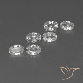 Gemas de Circón Blanco natural de 4.06 ct, Ovalada, VVS-VS