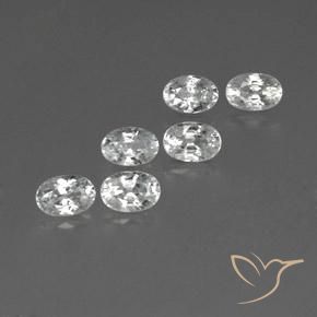 Gemas de Circón Blanco natural de 5.03 ct, Ovalada, VVS-VS
