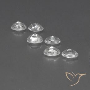 Gemas de Circón Blanco natural de 5.03 ct, Ovalada, VVS-VS