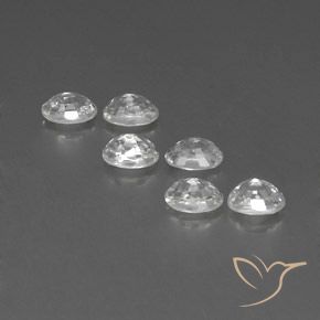 Gemas de Circón Blanco natural de 5.24 ct, Ovalada, VVS-VS