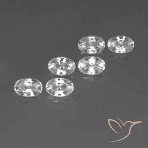 Gemas de Circón Blanco natural de 4.95 ct, Ovalada, VVS-VS