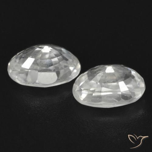 Gemas de Circón Blanco natural de 1.83 ct, Ovalada, VS