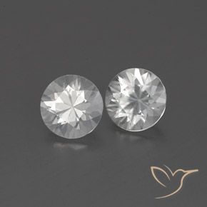 Gemas de Circón Blanco natural de 1.83 ct, Redondo, VVS-VS