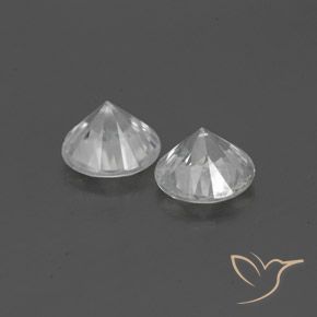Gemas de Circón Blanco natural de 1.83 ct, Redondo, VVS-VS