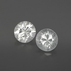 Gemas de circón blanco natural de 1,86 ct, corte redondo, VVS-VS