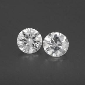 Gemas de circón blanco natural de 1,75 ct, corte redondo, VS