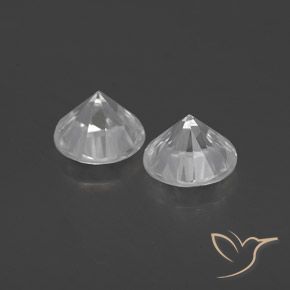 Gemas de Circón Blanco natural de 1.95 ct, Redondo, VVS