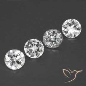 Gemas de Circón Blanco natural de 3.36 ct, Redondo, VVS-VS