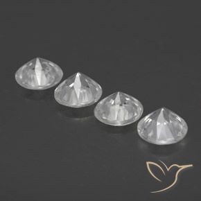 Gemas de Circón Blanco natural de 3.36 ct, Redondo, VVS-VS