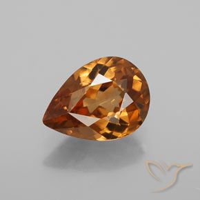 1.40ct Natural Naranja oscuro medio Circón, En forma de pera, VVS