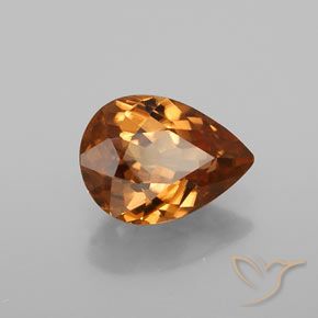 Circón Naranja oscuro medio natural de 1.40 ct, En forma de pera, VVS