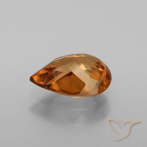 Circón Naranja oscuro medio natural de 1.40 ct, En forma de pera, VVS