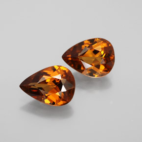 Gemas de Circón Naranja natural de 3.21 ct, En forma de pera, VVS