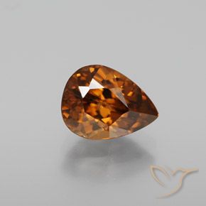 2.15ct Natural Naranja terroso Circón, En forma de pera, VVS