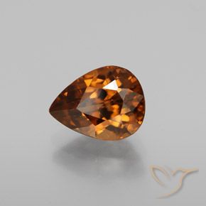 Circón Naranja terroso natural de 2.15 ct, En forma de pera, VVS