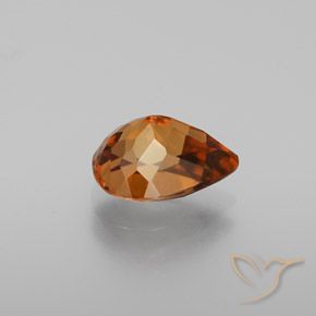 Circón Naranja terroso natural de 2.15 ct, En forma de pera, VVS