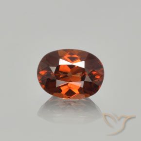1.62ct Natural Marrón jengibre Circón, Ovalada, VVS