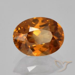 Circón Naranja oscuro medio natural de 1.77 ct, Ovalada, VVS