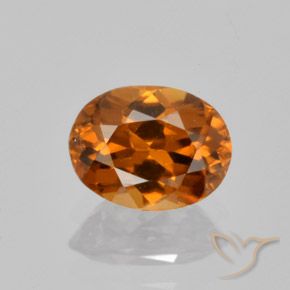 1.53ct Natural Naranja oscuro Circón, Ovalada, VVS