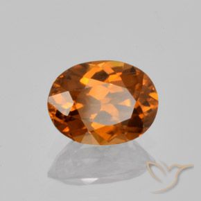 Circón Naranja oscuro natural de 1.53 ct, Ovalada, VVS