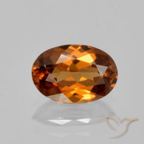 1.49ct Natural Naranja oscuro Circón, Ovalada, VVS
