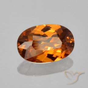 Circón Naranja marrón intenso natural de 1.67 ct, Ovalada, VVS-VS