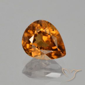 1.79ct Natural Naranja oscuro medio Circón, En forma de pera, VVS-VS