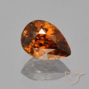 1.87ct Natural Naranja marrón intenso Circón, En forma de pera, VVS