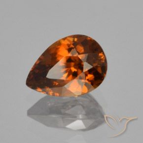 Circón Naranja marrón intenso natural de 1.87 ct, En forma de pera, VVS