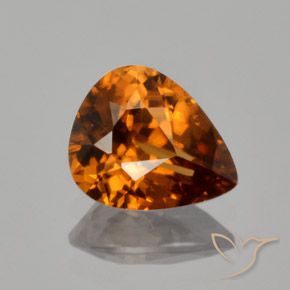 1.98ct Natural Naranja oscuro medio Circón, En forma de pera, VVS-VS
