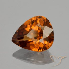 Circón Naranja oscuro medio natural de 1.98 ct, En forma de pera, VVS-VS