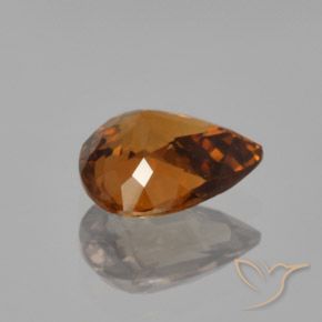 Circón Naranja oscuro medio natural de 1.98 ct, En forma de pera, VVS-VS