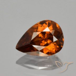 Circón Naranja marrón intenso natural de 1.73 ct, En forma de pera, VVS