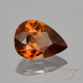 Circón Naranja marrón intenso natural de 1.73 ct, En forma de pera, VVS