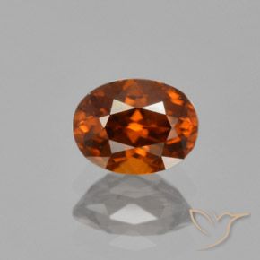 1.22ct Natural Naranja rojizo Circón, Ovalada, VVS