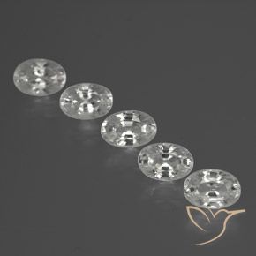 Gemas de Circón Blanco claro natural de 3.74 ct, Ovalada, VVS-VS
