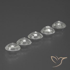 Gemas de Circón Blanco claro natural de 3.74 ct, Ovalada, VVS-VS