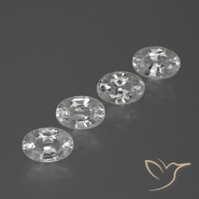2.91ctw Natural Blanco Circón, Ovalada, VVS-VS