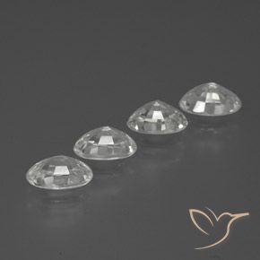 Gemas de Circón Blanco natural de 2.91 ct, Ovalada, VVS-VS