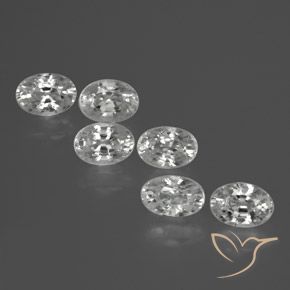 Gemas de Circón Blanco natural de 3.77 ct, Ovalada, VVS-VS