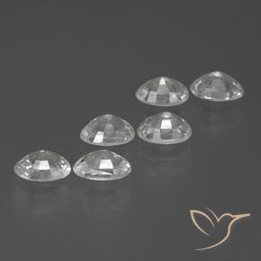 Gemas de Circón Blanco natural de 3.77 ct, Ovalada, VVS-VS