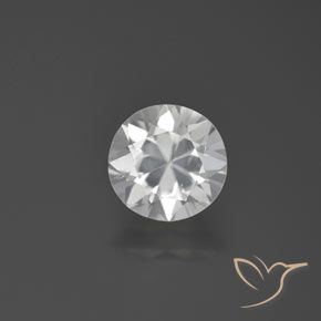 1.49ct Natural Blanco Circón, Redondo, VVS-VS