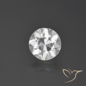 1.60ct Natural Blanco Circón, Redondo, VVS