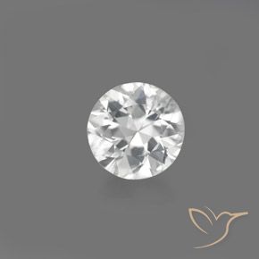 Circón blanco natural de 1,36 ct, corte redondo, VVS-VS