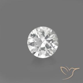 Circón blanco natural de 1,36 ct, corte redondo, VVS-VS