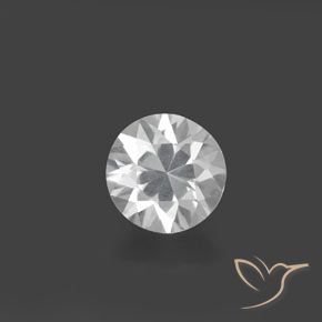1.55ct Natural Blanco Circón, Redondo, VVS-VS