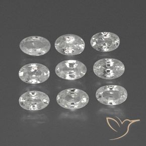 Gemas de Circón Blanco natural de 6.27 ct, Ovalada, VS