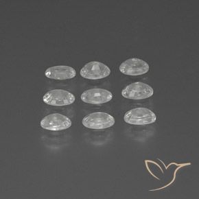 Gemas de Circón Blanco natural de 6.27 ct, Ovalada, VS