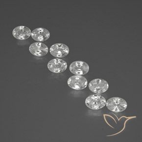 Gemas de Circón Blanco natural de 12.89 ct, Ovalada, VS